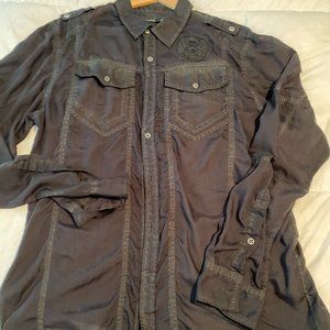 Affliction Black Premium Embroidered Shirt - XL